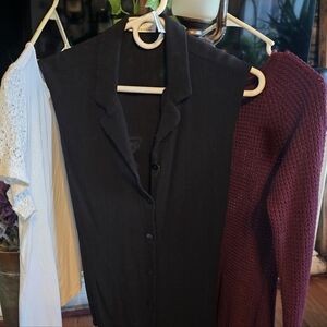 3 Womens Tops, Black, Burgandy And White